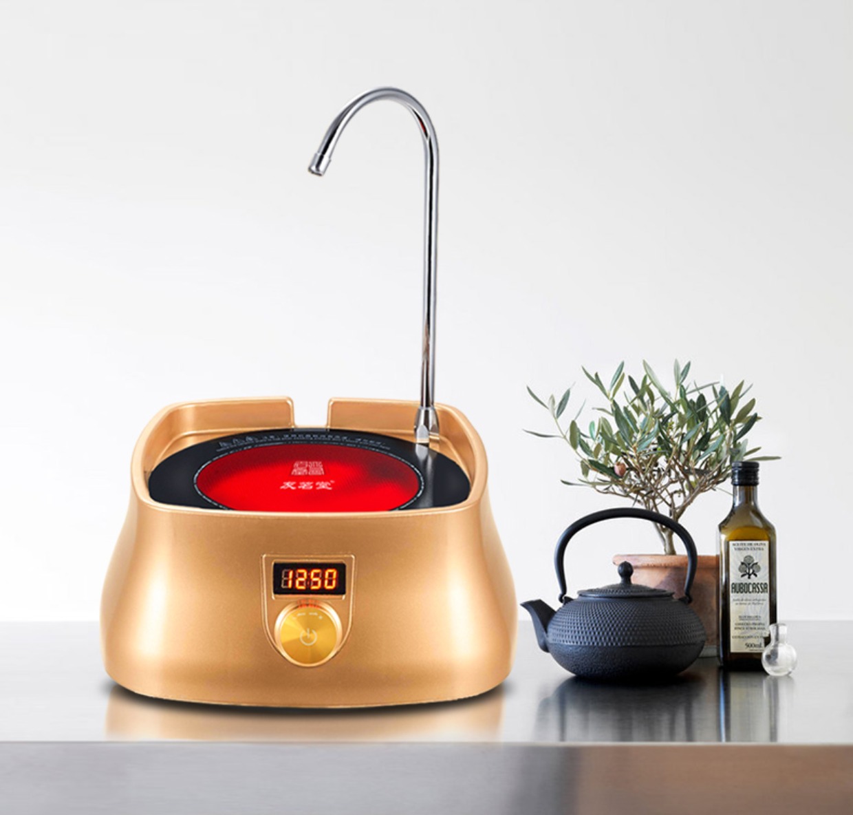 茗 Bếp điện gốm sứ Trà trà nước tự động ấm đun nước điện gia dụng mini sắt ấm đun nước pha trà đối lưu - Bếp điện bep tu doi