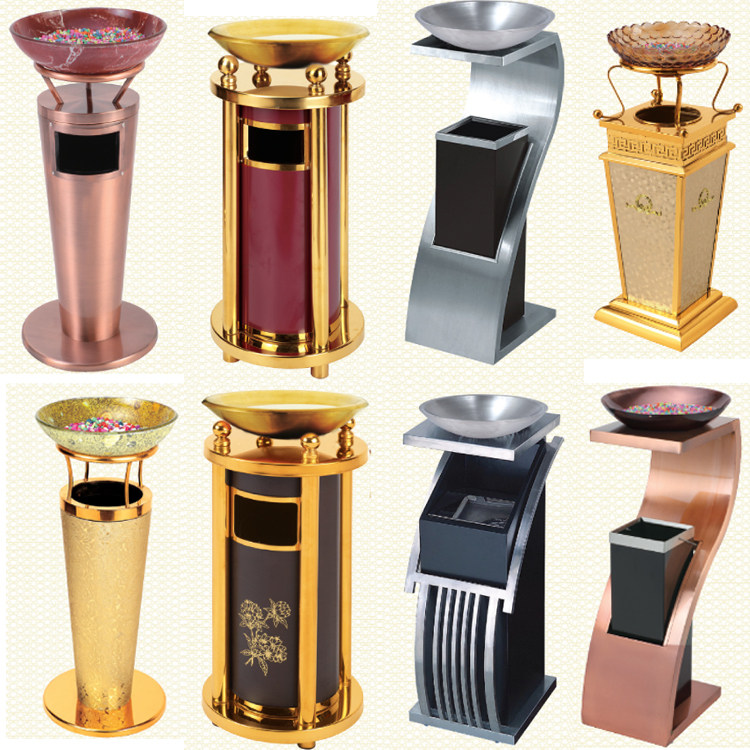 Hotel lobby vertical ash bucket hotel hospital elevator trash can sample house display center trash can