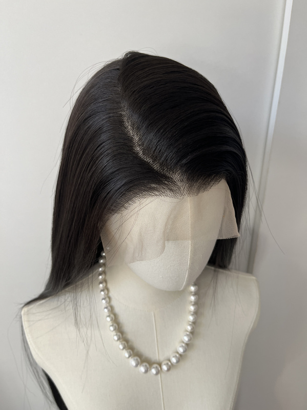 Flat Head Xiao Xu Natural Black Tea 13X6 Hand-Tied Hairline with Arbitrary Parting High-Temperature Fiber Wig