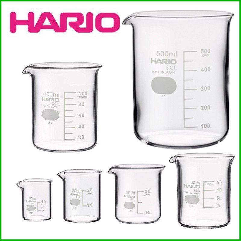 日本进口HARIO耐热玻璃烧杯 有刻度的实验室用玻璃量杯 多容量选择