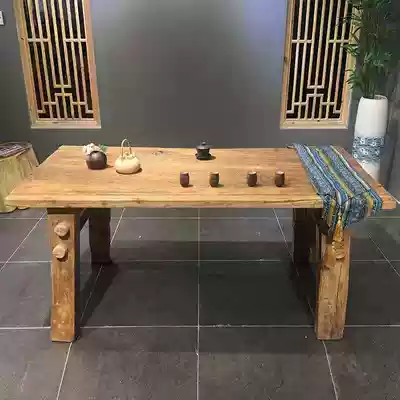 Custom old elm door panel desktop old solid wood weathered old wooden board Elm wood dining table board old door panel bar table