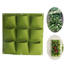 9 Pockets Wall Vertical Garden Grow Bags Felt Planter Bags G