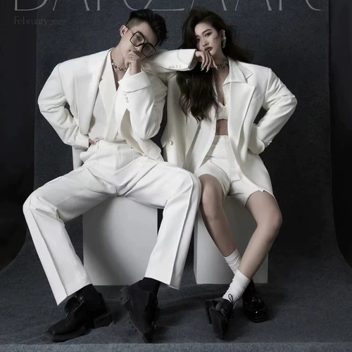 Реквизит для фотографии для влюбленных, брендовый журнал подходит для мужчин и женщин, белый костюм