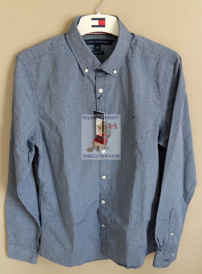 TOMMY HILFIGER Work Official Business New York Edition Tommy Men's Dress Shirt Men Long Sleeve Shirt