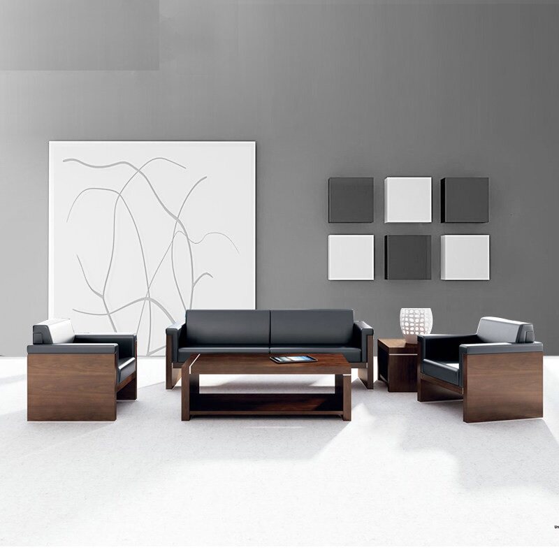 Shanghai Furniture Office Sofa High-end Atmosphere Combination Reception Sofa Brief Modern Leather Art Sofa