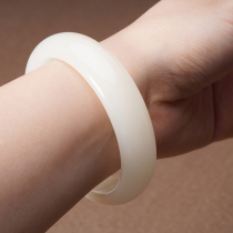 And Tanyu Baiyu jade bracelet flat bar bracelet jade bracelet customizable Mom Goat Fat White Jade Noble Princess Bracelet