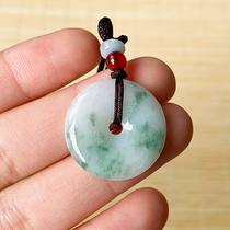 Emerald A cargo safe button pendant jade male and female with small cute and safe button transfer ring to run pendant