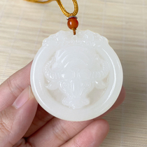 And Tian Yusheng Xiao Niu Pendant Male and female Goat Fat White Jade Bull year Bull Gas Alluding Jade Necklace Pendant Necklace Pendant