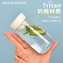 Mini plastic cup with scale for women small capacity simple ins portable student portable water cup high-value cup