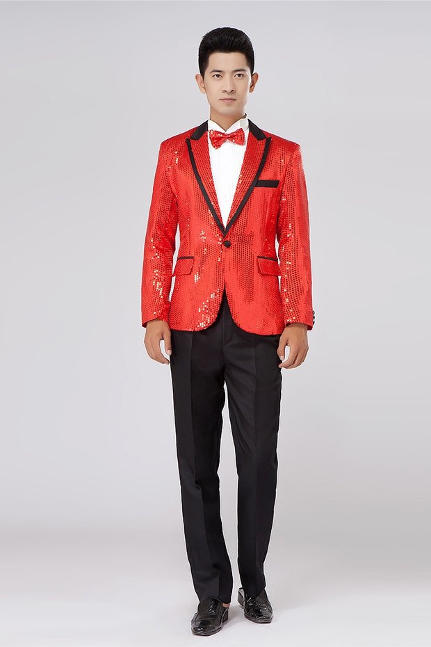Trang phục sequin mới trang phục nam sân khấu phù hợp với phù hợp với nam ca sĩ chủ nhà trang phục hợp xướng quần sooc nam