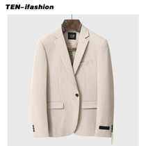 Light luxury new casual suit men fashion White small suit men jacket Korean version single West daily autumn men Korean version