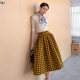 Ziweiyi skirt woolen ດູໃບໄມ້ລົ່ນແລະລະດູຫນາວແບບໃຫມ່ puff skirt ແອວສູງ houndstooth ແມ່ຍິງ