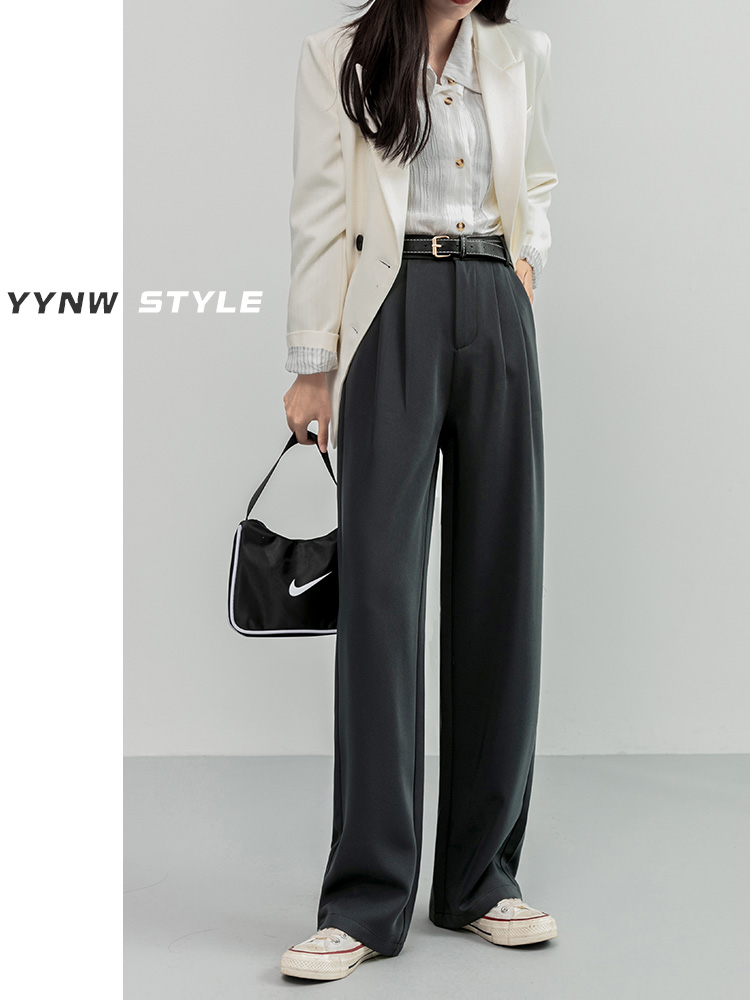 Spring new wide-leg pants women's hanging loose high waist thin versatile drop sense trousers straight casual mopping trousers