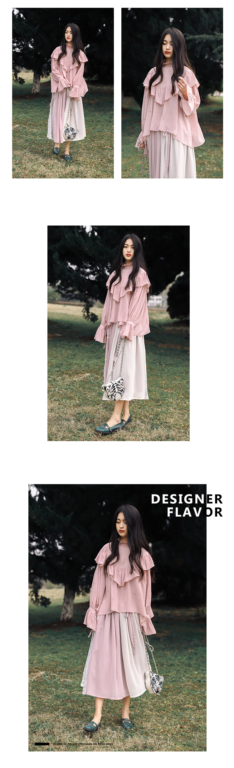 Núi lau micro đám mây retro đứng cổ áo xù ren voan thời trang cổ tích trái tim máy hàng đầu áo sơ mi trắng nữ công sở
