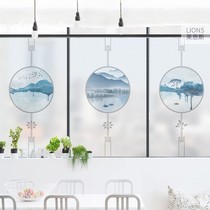 Kitchen Window Glass Stickers Toilet Bathroom Adhesive Film Toilet Anti-View Landscape Frosted Paper Home Anti-Walking Light