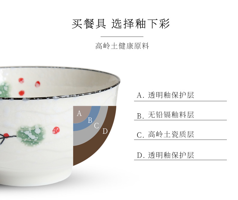 Home to eat bread and butter of jingdezhen ceramic rainbow such use large bowl soup bowl creative contracted Japanese under the glaze color tableware