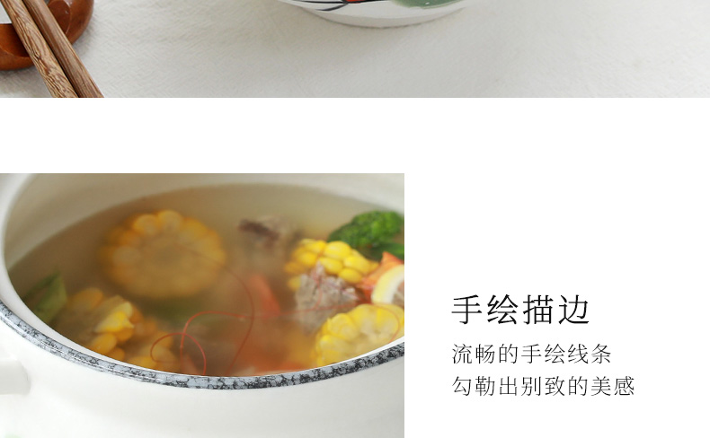 Home to eat bread and butter of jingdezhen ceramic rainbow such use large bowl soup bowl creative contracted Japanese under the glaze color tableware