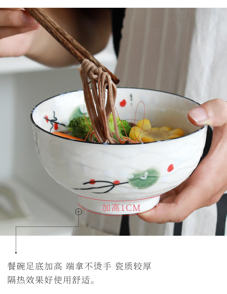 Home to eat bread and butter of jingdezhen ceramic rainbow such use large bowl soup bowl creative contracted Japanese under the glaze color tableware