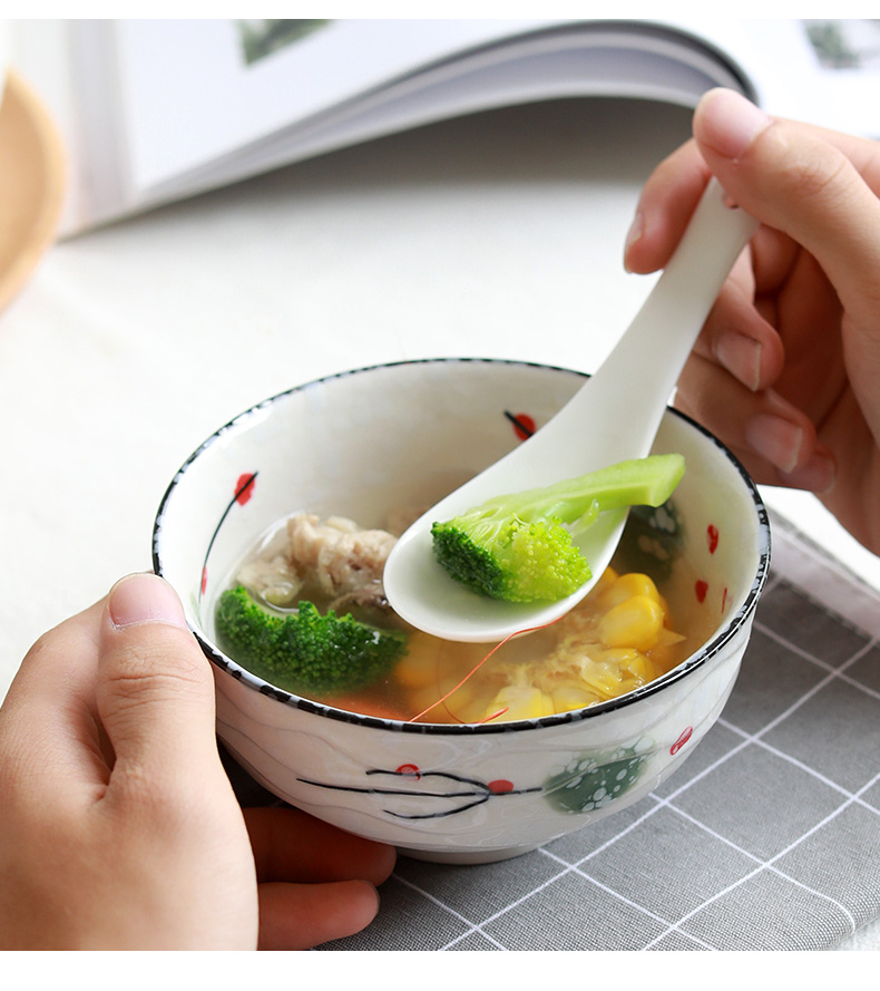 Home to eat bread and butter of jingdezhen ceramic rainbow such use large bowl soup bowl creative contracted Japanese under the glaze color tableware