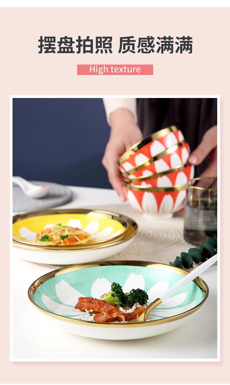 Japanese ceramic dish dish dish household creative web celebrity dish fish dish, tableware breakfast dish soup plate of jingdezhen