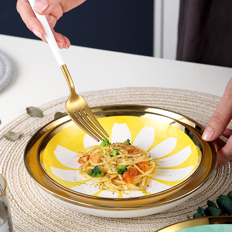 Japanese ceramic dish dish dish household creative web celebrity dish fish dish, tableware breakfast dish soup plate of jingdezhen