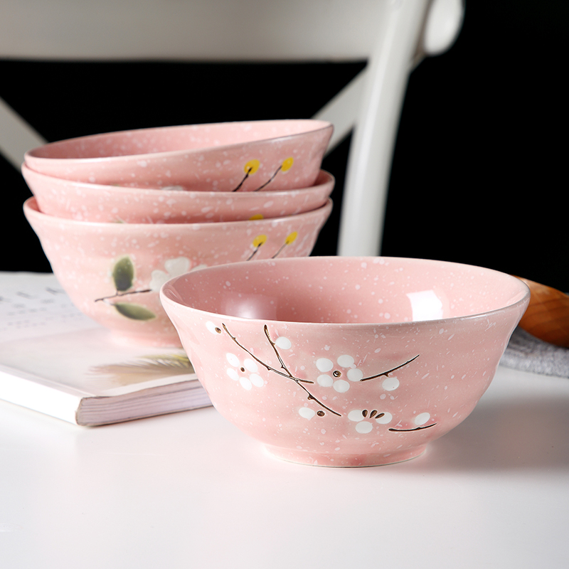 Eat ceramic bowl household creative move rainbow such as bowl bowl size 4/6 only red tableware portfolio Nordic network