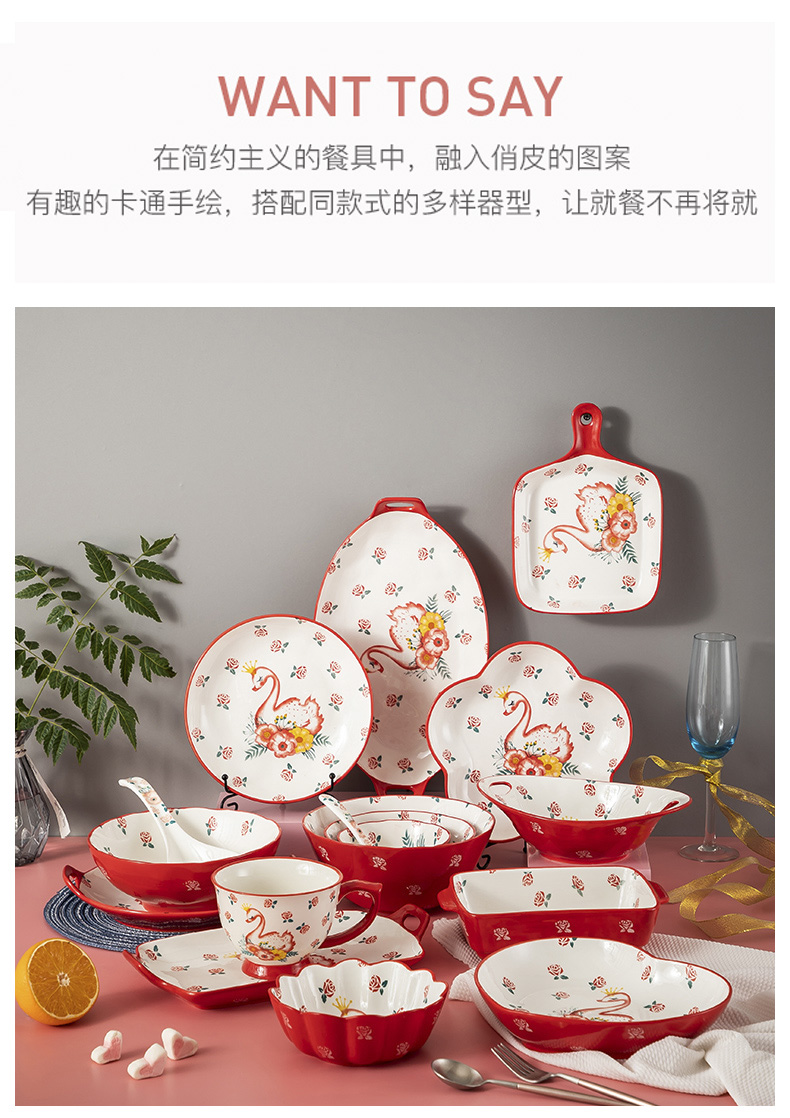 Household jobs creative move dishes, lovely ceramic tableware web celebrity single rainbow such as bowl soup bowl dish dish dish