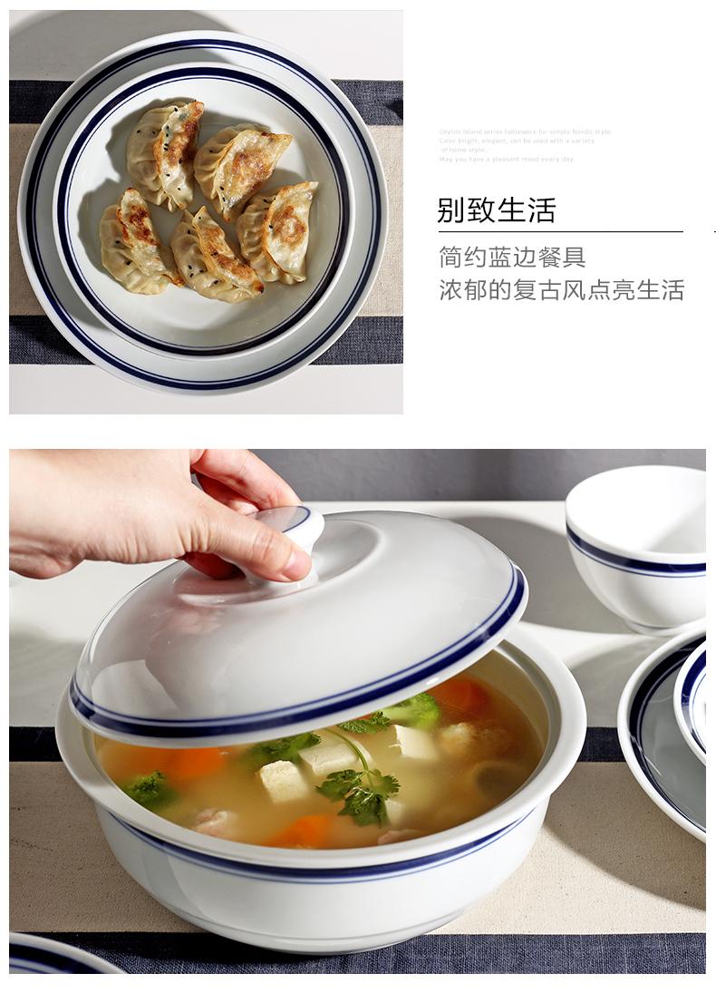 Jingdezhen old blue side dishes combination nostalgic contracted household under the blue and white porcelain glaze color restoring ancient ways of Chinese style tableware