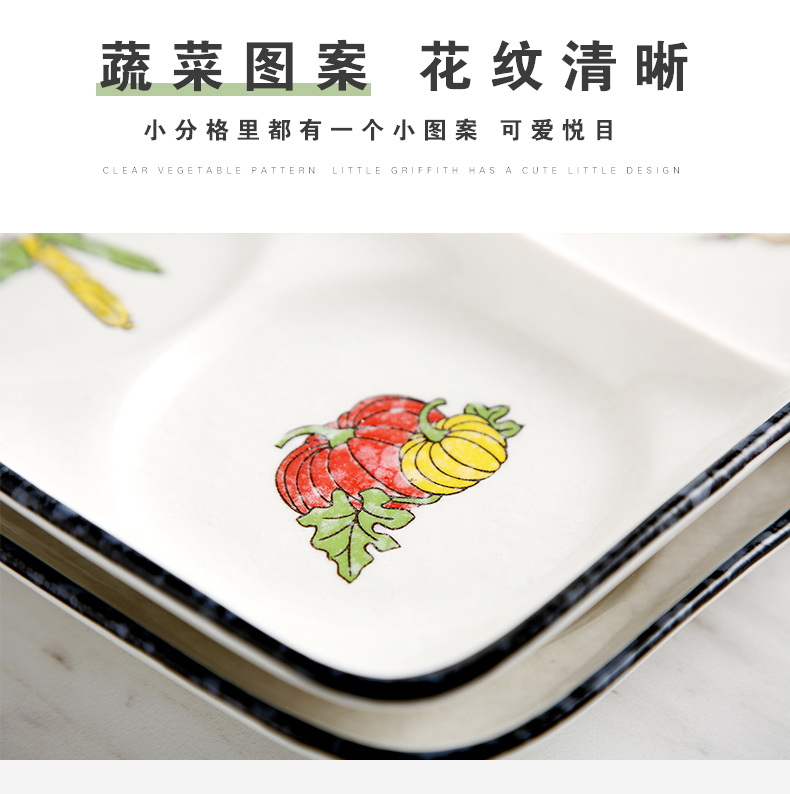 Ceramic cent eat dish home plate disc creative Japanese compartment space plate one breakfast snack plate tableware