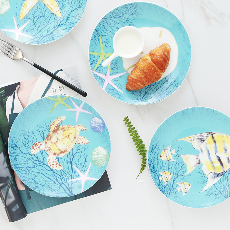 Dish Dish Dish household ceramics tableware steak western snack Dish four lovely cartoon creative move plate