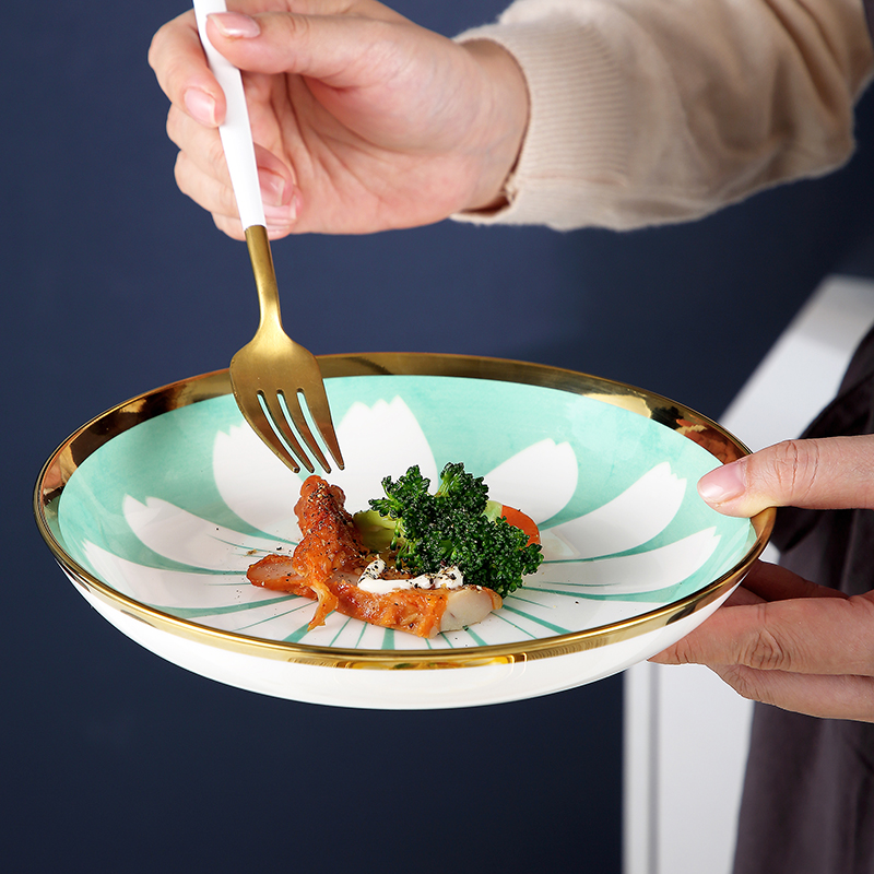 Japanese ceramic dish dish dish household creative web celebrity dish fish dish, tableware breakfast dish soup plate of jingdezhen