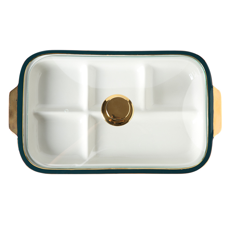 Ceramic dinning plate frame creative dribbling cover reduced fat breakfast snack plate hotel club high - end food tableware