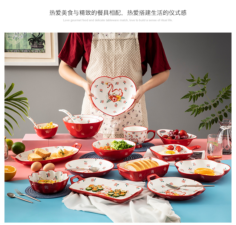 Household jobs creative move dishes, lovely ceramic tableware web celebrity single rainbow such as bowl soup bowl dish dish dish