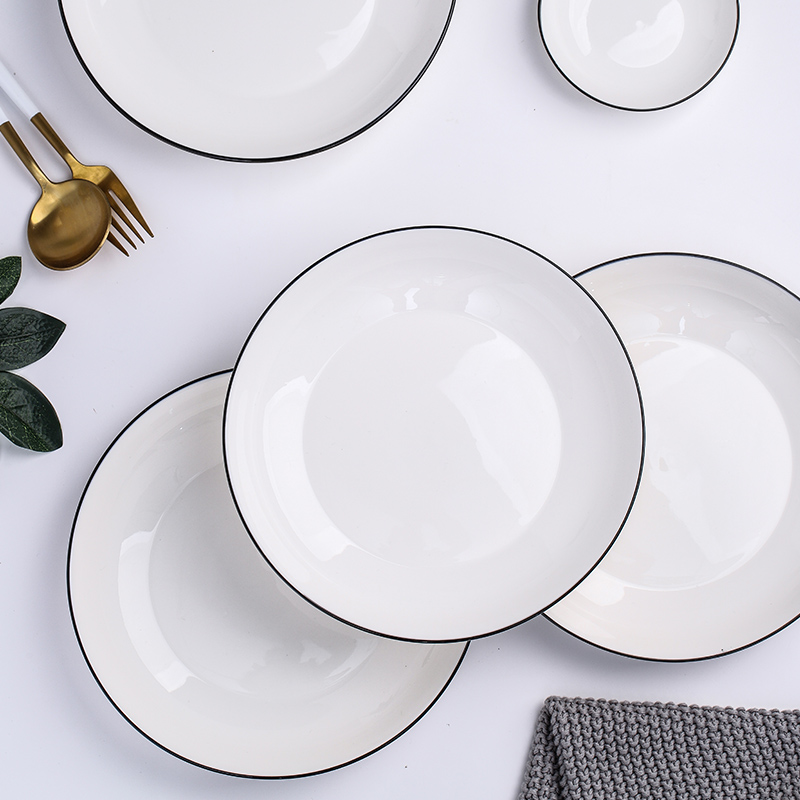 Eat rice bowl household jingdezhen porcelain dish bowl under the combination of ceramic glaze color ipads noodles soup bowl Nordic contracted tableware