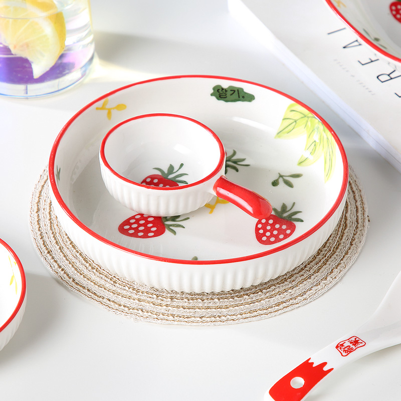 Japanese ceramic dish dish dish household creative move web celebrity strawberry dishes soup to jingdezhen FanPan plate tableware