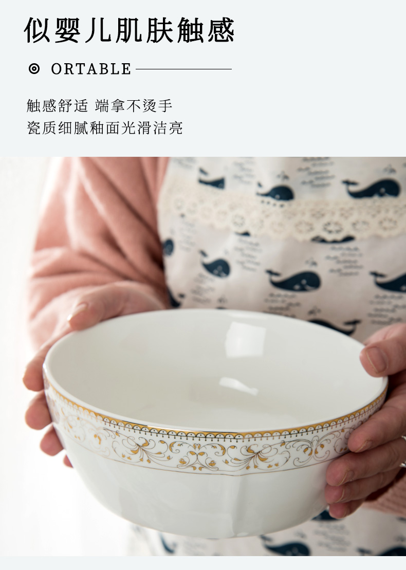 Jingdezhen ceramic bowl ipads porcelain bowl, square, noodles in soup bowl of Chinese style household contracted tableware hot to eat salad bowl