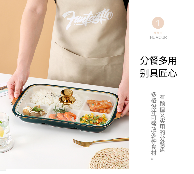 Ceramic dinning plate frame creative dribbling cover reduced fat breakfast snack plate hotel club high - end food tableware