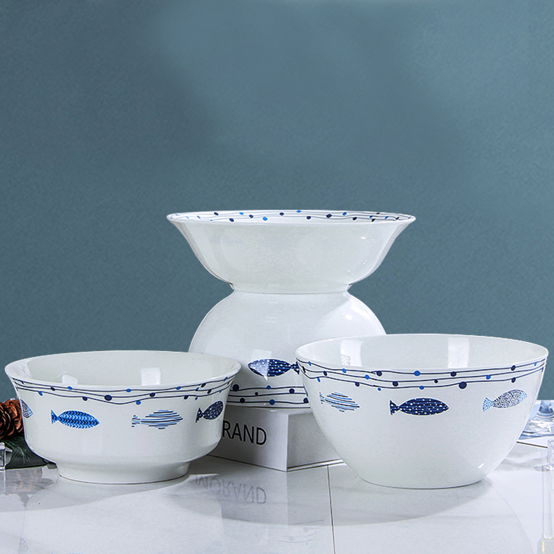 Ipads porcelain bowl home 9 inches large rainbow such as use of jingdezhen ceramic bowl creative Japanese tableware, lovely large soup bowl