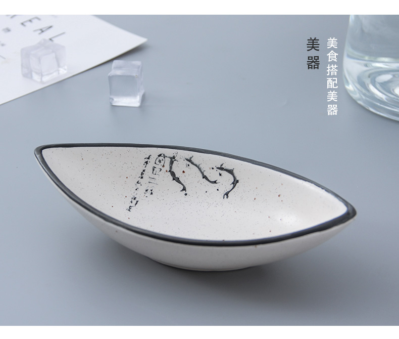 Jingdezhen ceramic plates home dishes dish creative irregular dumpling dish soy sauce flavor dishes snack plate tableware