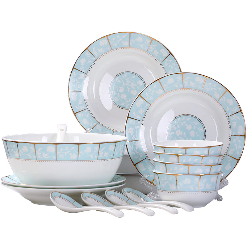 Ipads China tableware suit of jingdezhen ceramic household chopsticks plate combination Europe type 2 4 simple dishes for dinner