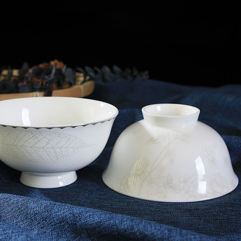 Jingdezhen ceramic bowl home 4.5 inch prevent iron rice bowl noodles in soup bowl tableware contracted atmosphere for the job