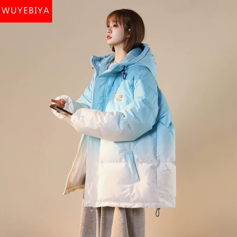 Down jacket with down for students, gradient, 2022 collection, for secondary school, increased thickness