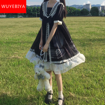 College Wind Navy Collar Skirt Teen Girl Summer Dress 2022 New Junior High School Student Day Soft Girl Cute Dress Dress