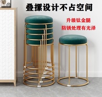 Light luxury stool home simple Net red round stool lazy person storage bench living room small stool Nordic table stool