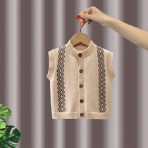 Boys sweater vest wear 2021 Spring and Autumn new foreign style Korean baby childrens autumn coat waistcoat