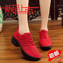 2017 Autumn New Chrysanthemum hutong square dance shoes ladies soft bottom dance dance shoes red mother shoes