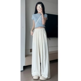 Шелковые тонкие белые штаны для отдыха, подходит для подростков