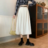 Весенний костюм, длинная черная юбка, высокая талия, А-силуэт, средней длины