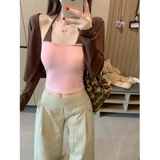 Осенний тонкий комплект, майка топ, эффект подтяжки, защита от солнца