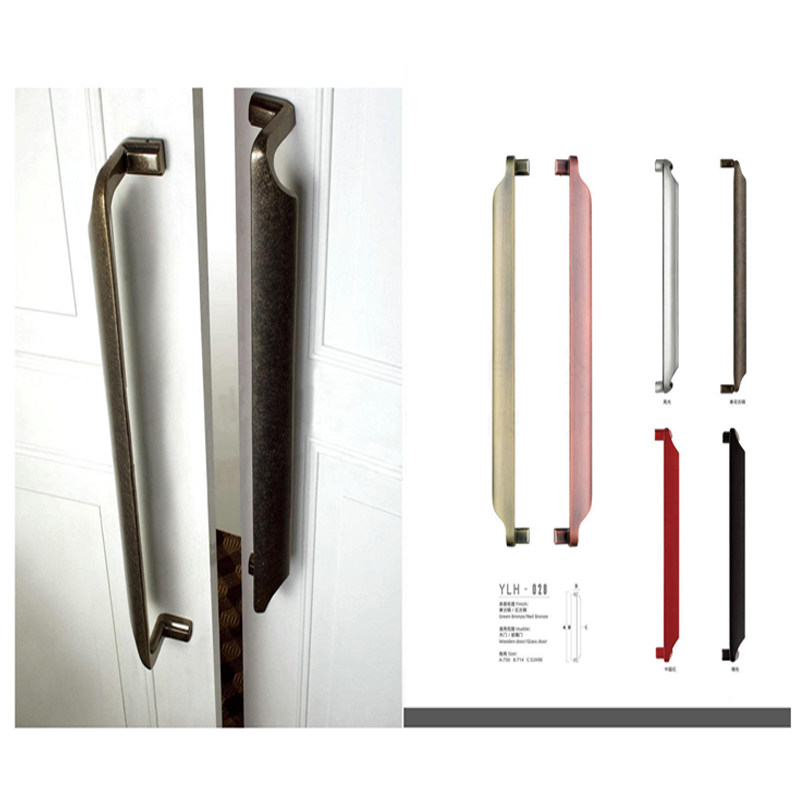 Modern door handle antique surface mounted large handle stainless steel glass door handle double door wooden door handle custom